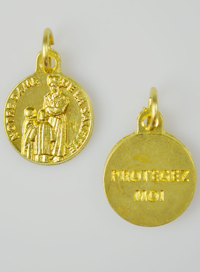 Médaille Notre Dame de la Salette Dorée - 15 mm (pic 2)