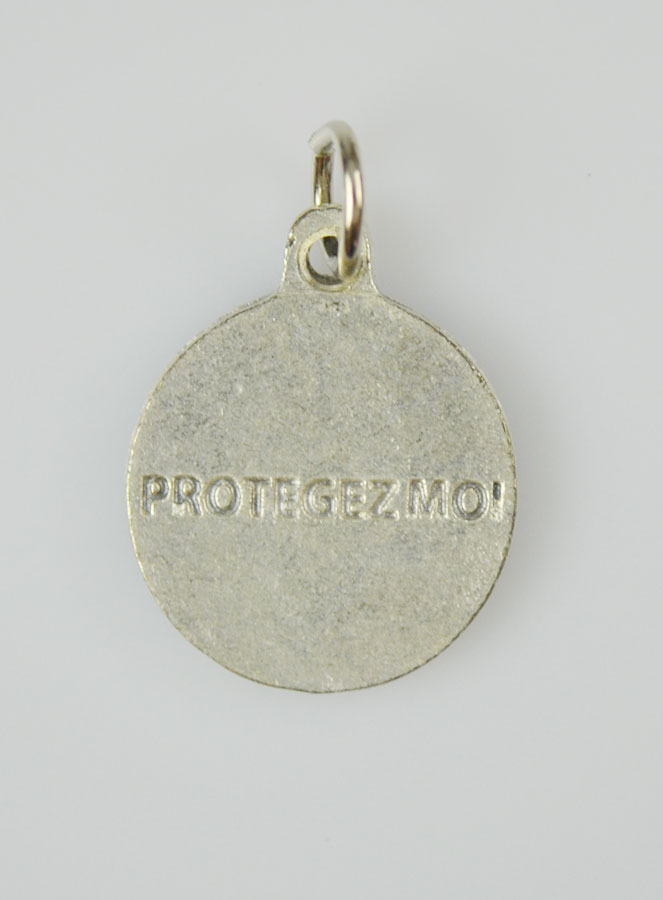 Médaille Sainte Thérèse Argentée & Émail Bleu - 18 mm (pic 4)