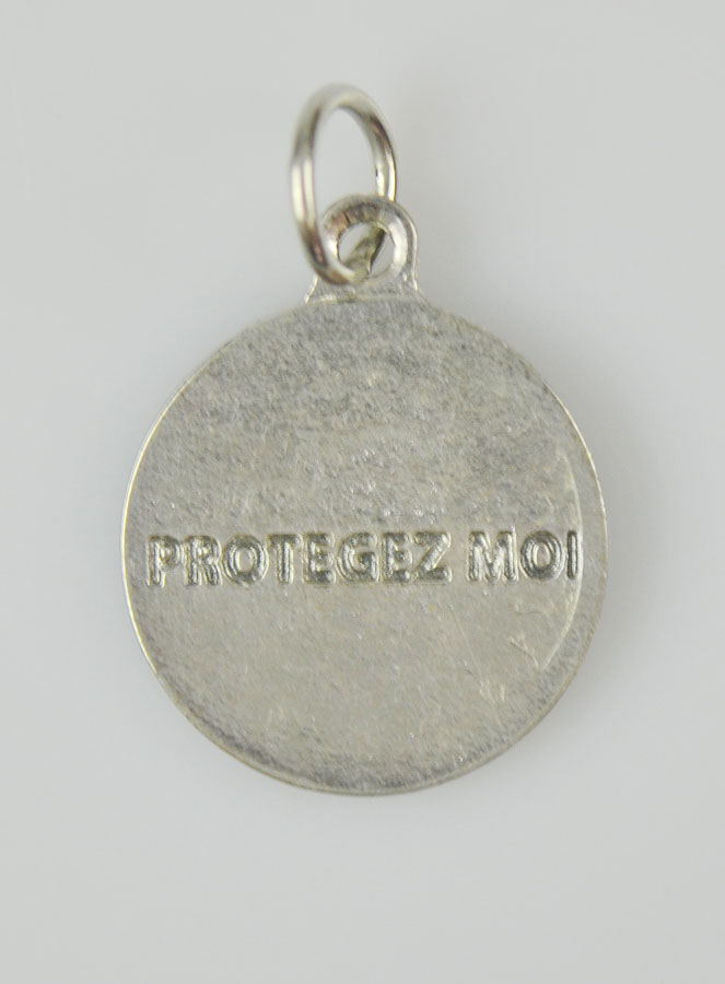 Médaille Marie qui Défait les Noeuds Argentée & Émail Bleu - 18 mm (pic 4)