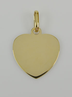 Médaille Pendentif Coeur à Graver - Plaqué Or 18k (pic 1)