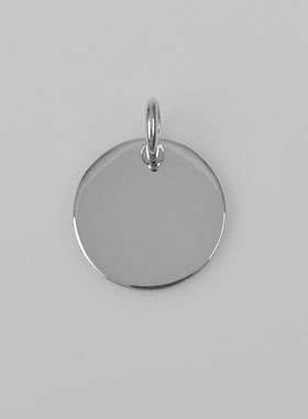 Médaille Pendentif Plaque Ronde à Graver - Argent Massif (pic 1)