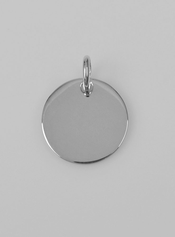 Médaille Pendentif Plaque Ronde à Graver - Argent Massif (pic 2)