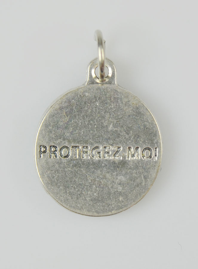 Médaille Saint Expédit Argentée & Émail Bleu - 18 mm (pic 4)