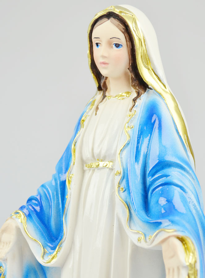 Statue de la Vierge Miraculeuse Marbre et Résine - 30cm (pic 3)