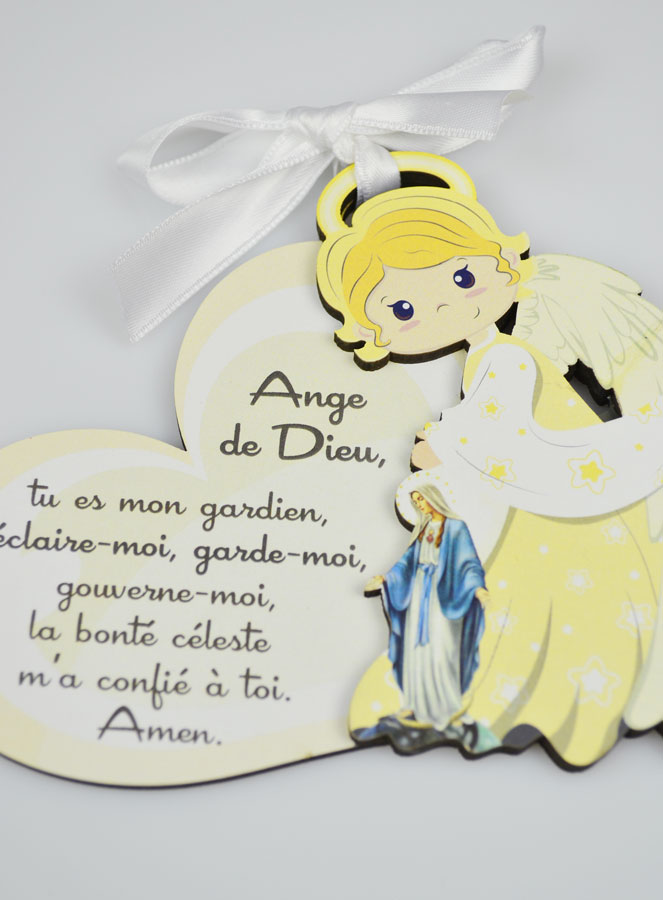 Médaillon de Berceau Ange Protecteur & Vierge Miraculeuse (pic 3)