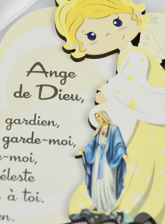 Médaillon de Berceau Ange Protecteur & Vierge Miraculeuse (pic 4)