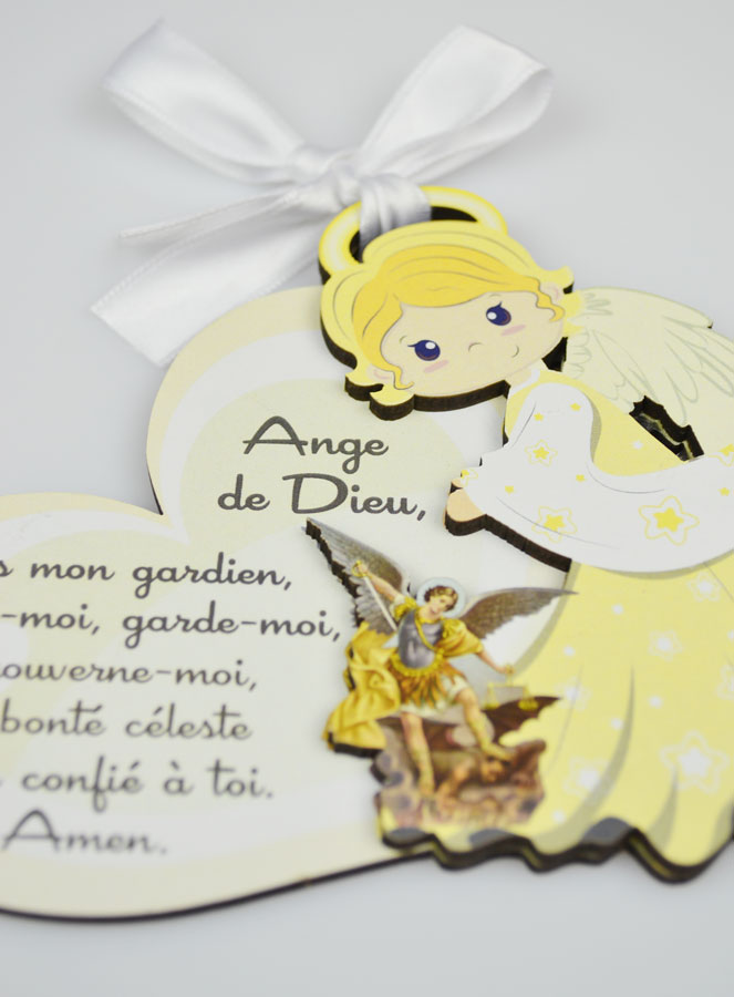 Médaillon de Berceau Ange Gardien & St Michel Archange (pic 3)