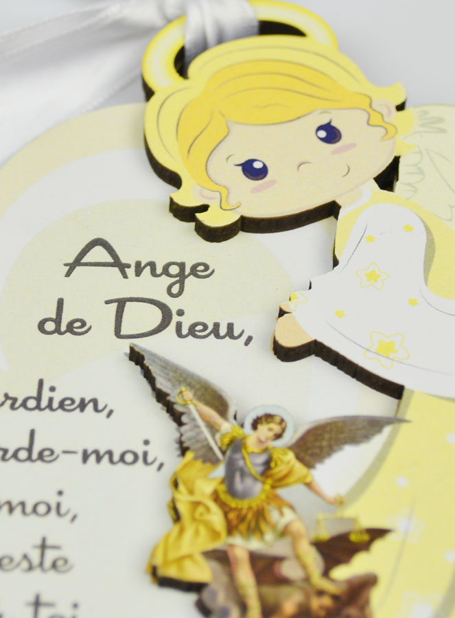 Médaillon de Berceau Ange Gardien & St Michel Archange (pic 4)