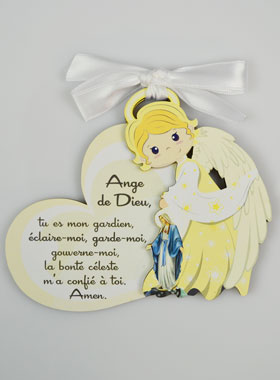 Cadeau de Baptême - Plaque Ange Gardien & Vierge Miraculeuse (pic 1)