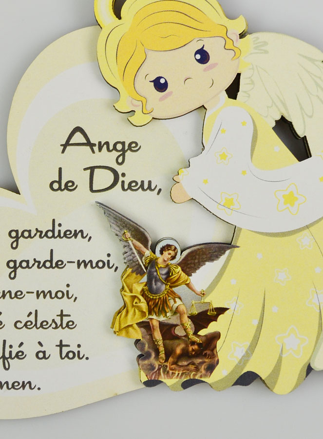 Cadeau de Baptême - Plaque Ange Gardien & St Michel Archange (pic 3)