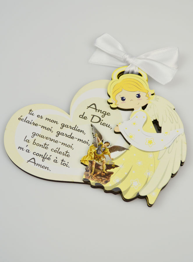 Cadeau de Baptême - Plaque Ange Gardien & St Michel Archange (pic 4)