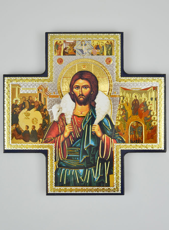 Icône Religieuse Christ Bon Pasteur - 15cm (pic 1)