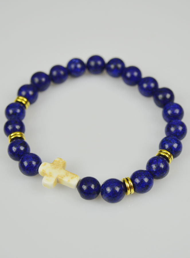 Bracelet Religieux en Pierre Naturelle - Lapis Lazuli (pic 3)