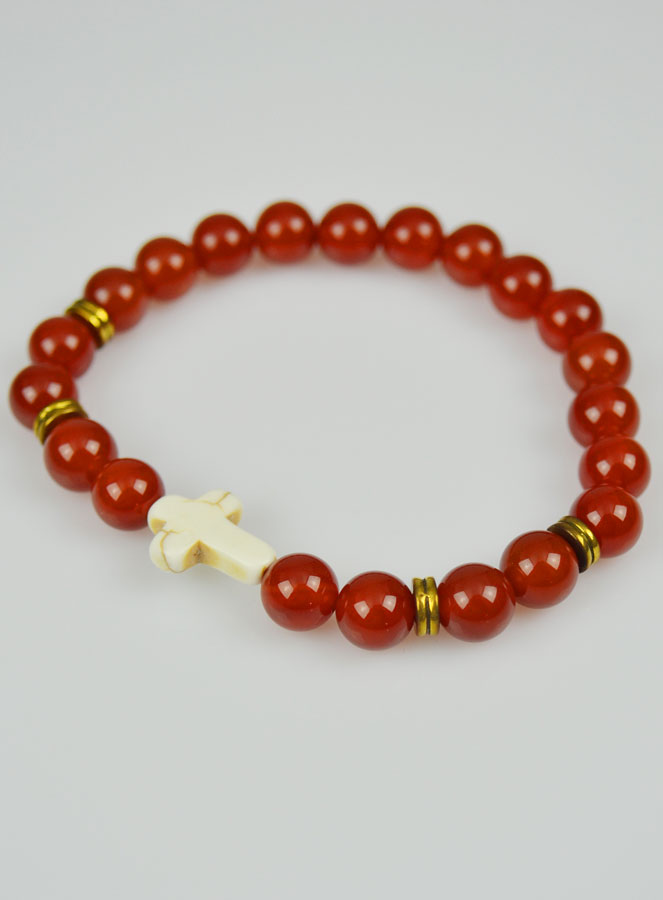 Bracelet Religieux en Pierre Naturelle - Cornaline (pic 3)