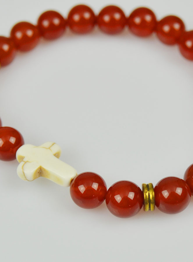 Bracelet Religieux en Pierre Naturelle - Cornaline (pic 4)