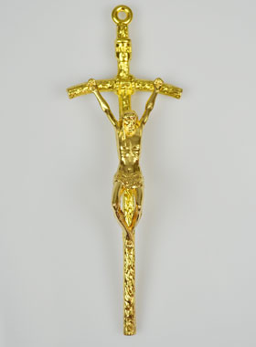 Crucifix à Suspendre 14cm - Or (pic 1)