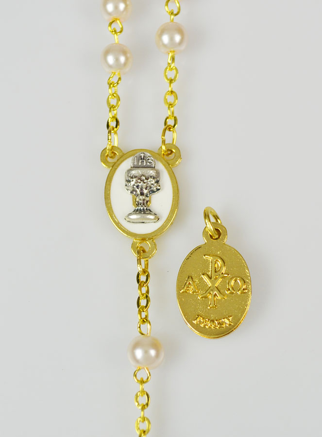 Chapelet de Première Communion Doré + Médaille de Communion (pic 3)