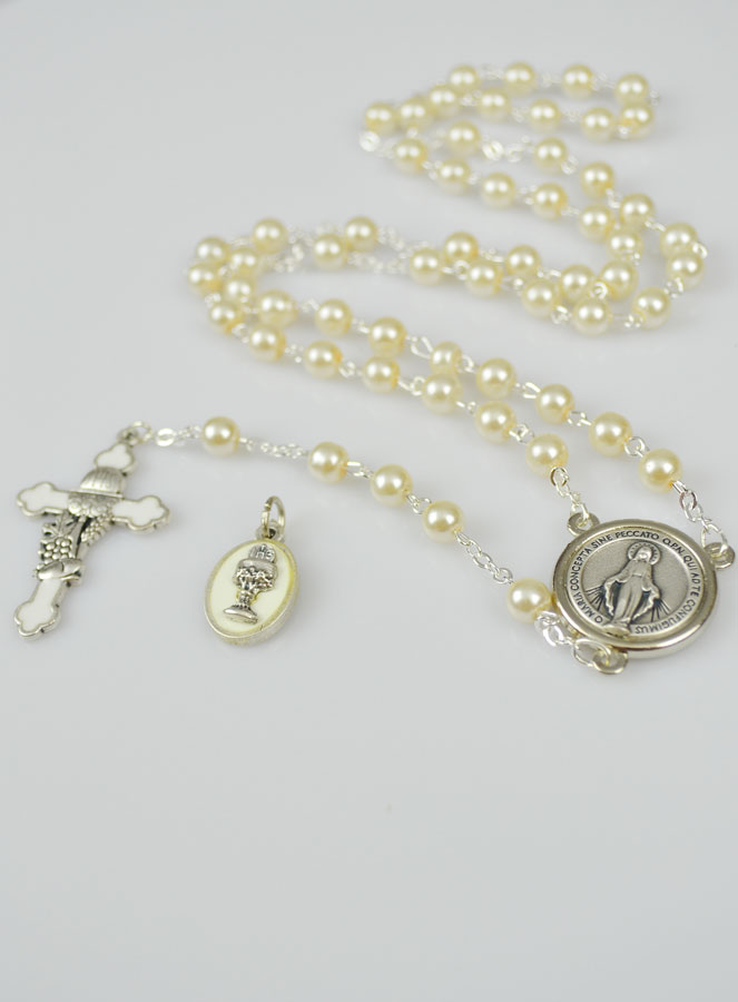 Coffret de Première Communion Chapelet + Médaille Miraculeuse - Argenté (pic 2)