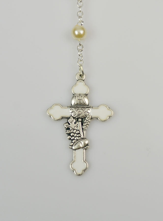 Chapelet en Perles & Médaille ND Lourdes - Argenté (pic 4)