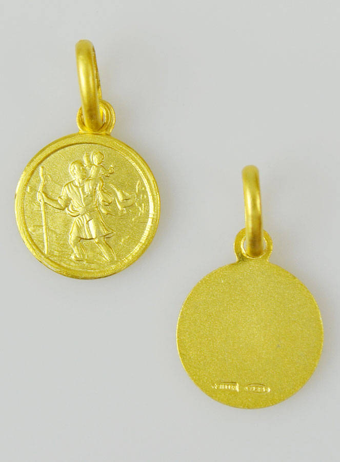 Médaille en Plaqué Or - Saint Christophe - 10mm (pic 4)
