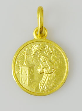 Médaille en Plaqué Or - Sainte Rita - 12mm (pic 1)