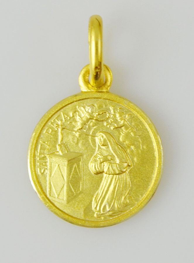 Médaille en Plaqué Or - Sainte Rita - 12mm (pic 2)