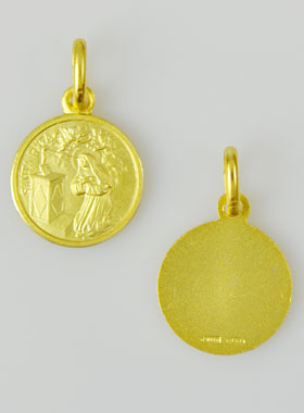 Médaille en Plaqué Or - Sainte Rita - 12mm (pic 3)