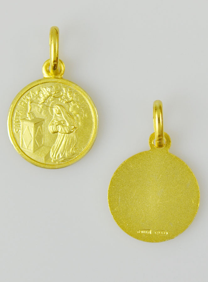 Médaille en Plaqué Or - Sainte Rita - 12mm (pic 4)