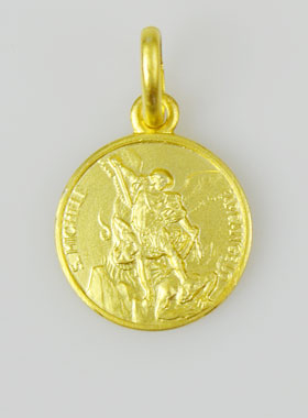 Médaille en Plaqué Or - Saint Michel Archange - 12mm (pic 1)