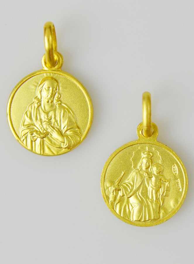 Médaille du Scapulaire en Plaqué Or - 12mm (pic 2)