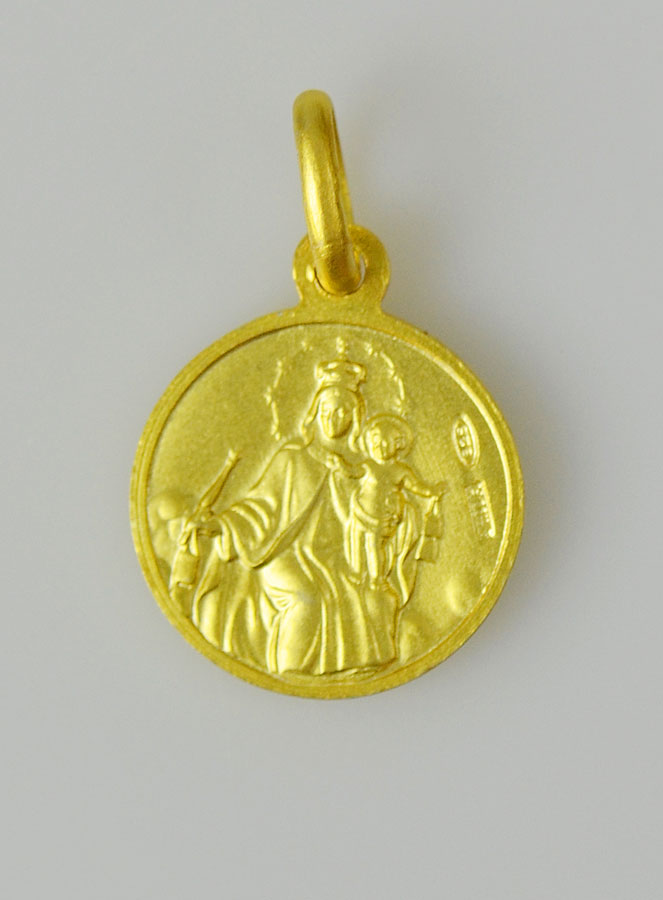 Médaille du Scapulaire en Plaqué Or - 12mm (pic 3)