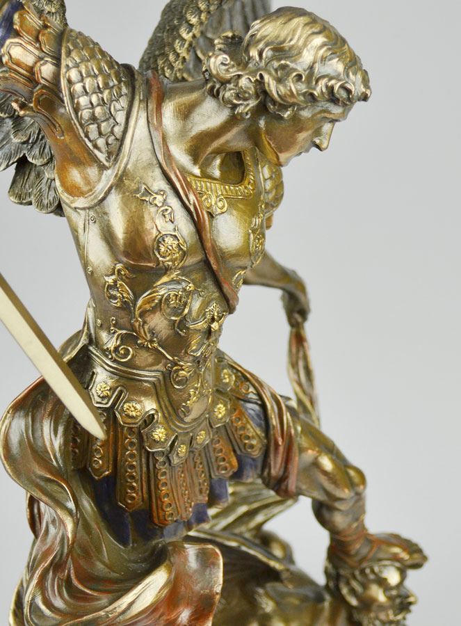 Grande Statue Religieuse de Saint Michel en Bronze - 55cm (pic 3)