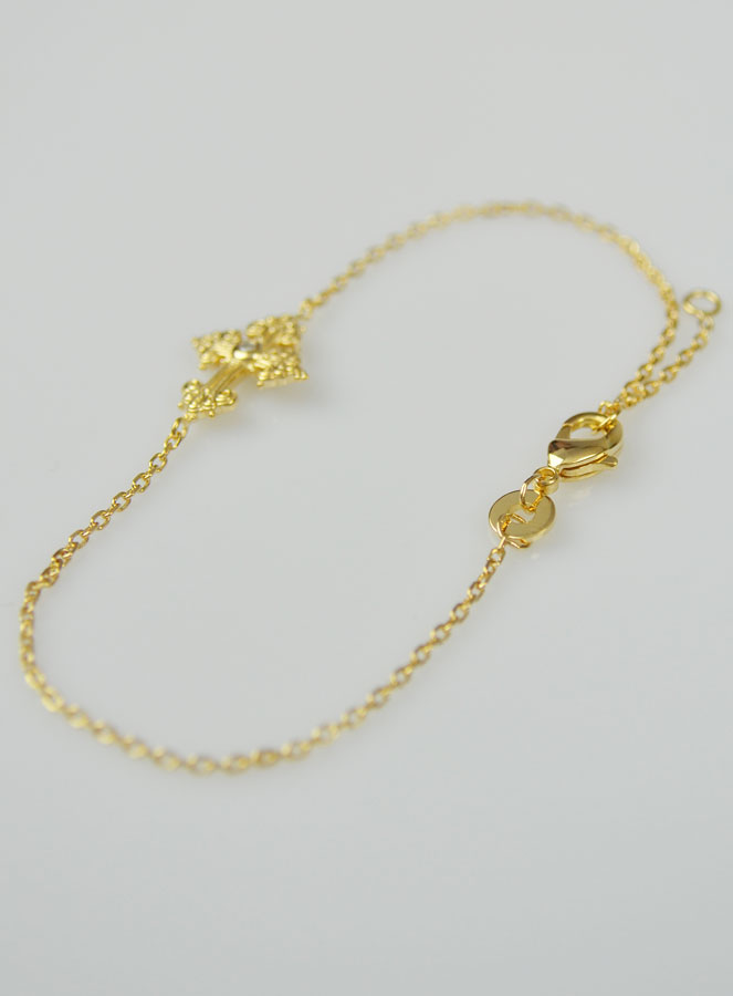 Bracelet Religieux Croix Baroque - Plaqué Or 18k (pic 4)