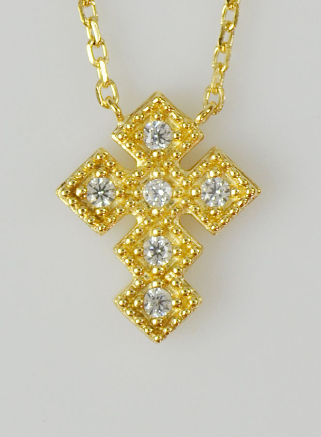 Collier Religieux Croix Orthodoxe en Plaqué Or 18k (pic 2)