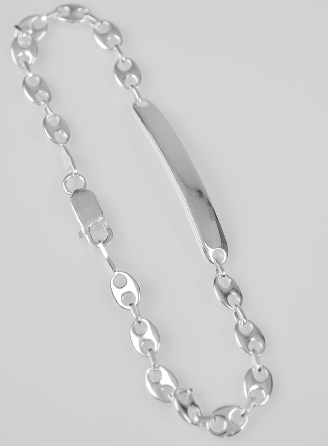 Gourmette Maille Grain de Café en Argent Massif - 21cm (pic 3)
