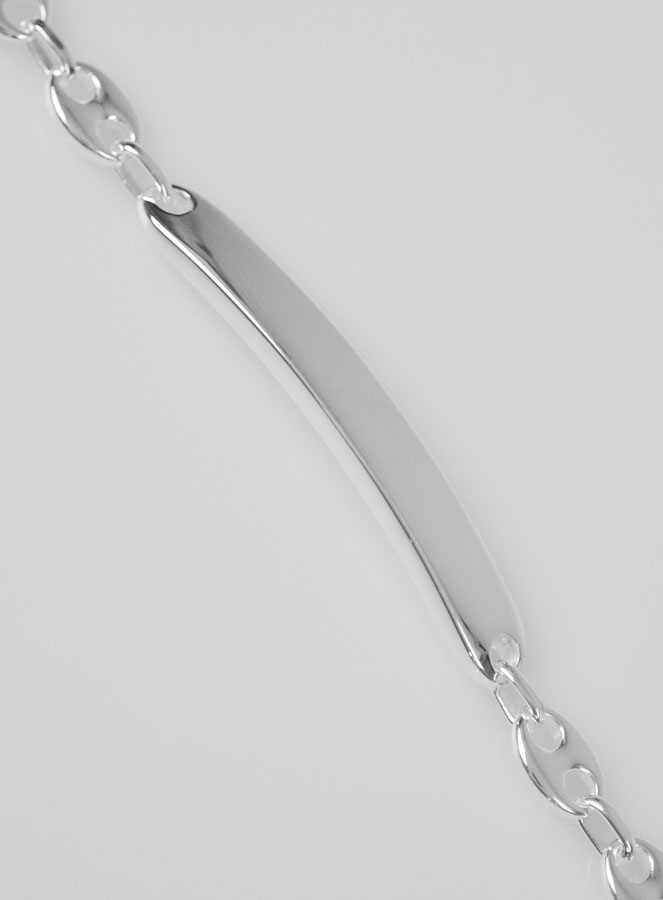 Gourmette Maille Grain de Café en Argent Massif - 21cm (pic 4)