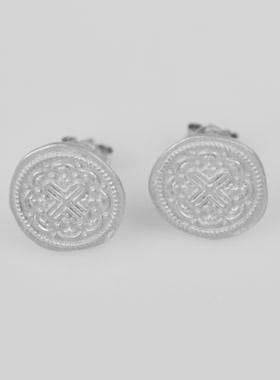Boucles d'Oreilles en Argent Style Médiéval - 10mm (pic 1)