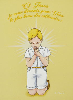 Carte de Première Communion - Ô Jésus - Modèle Garçon (pic 1)