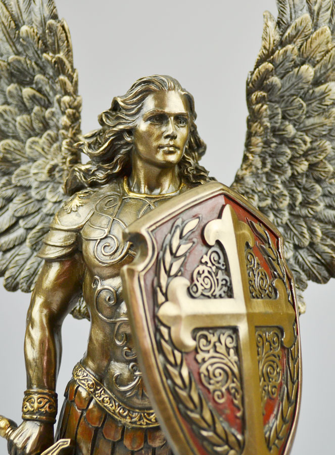 Statue de Saint Michel Archange au Bouclier en Bronze - 36cm (pic 4)