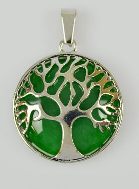 Pendentif Arbre de Vie Pierre Naturelle Aventurine Verte (pic 1)