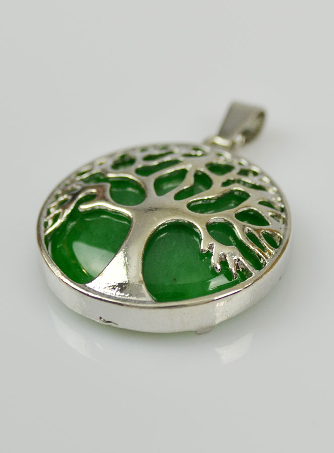 Pendentif Arbre de Vie Pierre Naturelle Aventurine Verte (pic 3)