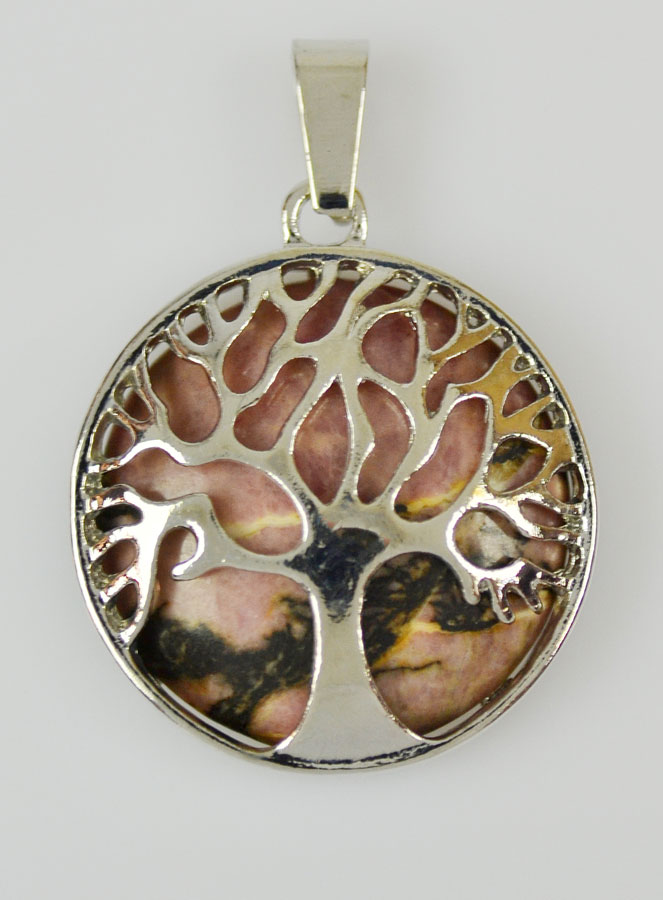 Pendentif Arbre de Vie Pierre Naturelle Rhodonite (pic 2)