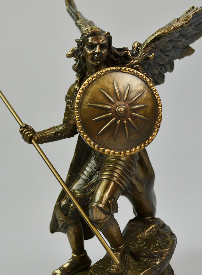 Statue Religieuse de Saint Raphaël Archange en Bronze - 24cm (pic 3)