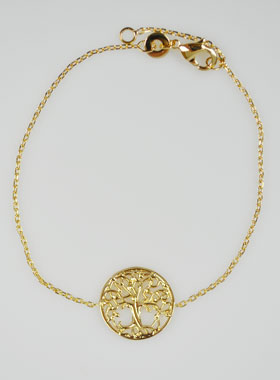 Bracelet Religieux Arbre de Vie en Plaqué Or 18k (pic 1)