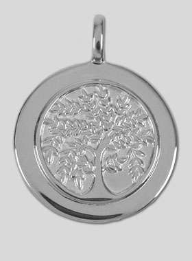 Médaille Arbre de Vie en Argent 925/1000 & Bord - 17mm (pic 1)