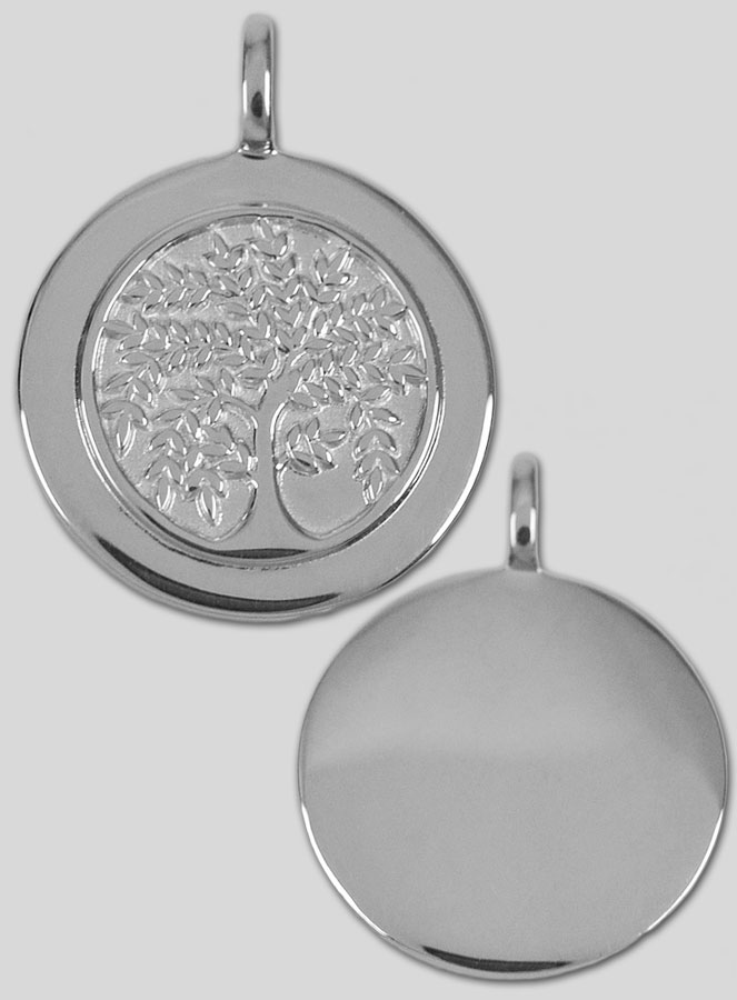 Médaille Arbre de Vie en Argent 925/1000 & Bord - 17mm (pic 4)
