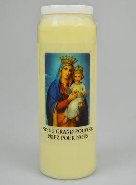 Bougie de Neuvaine à Notre Dame du Grand Pouvoir - 17,5 cm (pic 1)