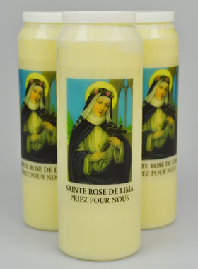 Lot de 3 Bougies de Neuvaine Sainte Rose de Lima (pic 1)