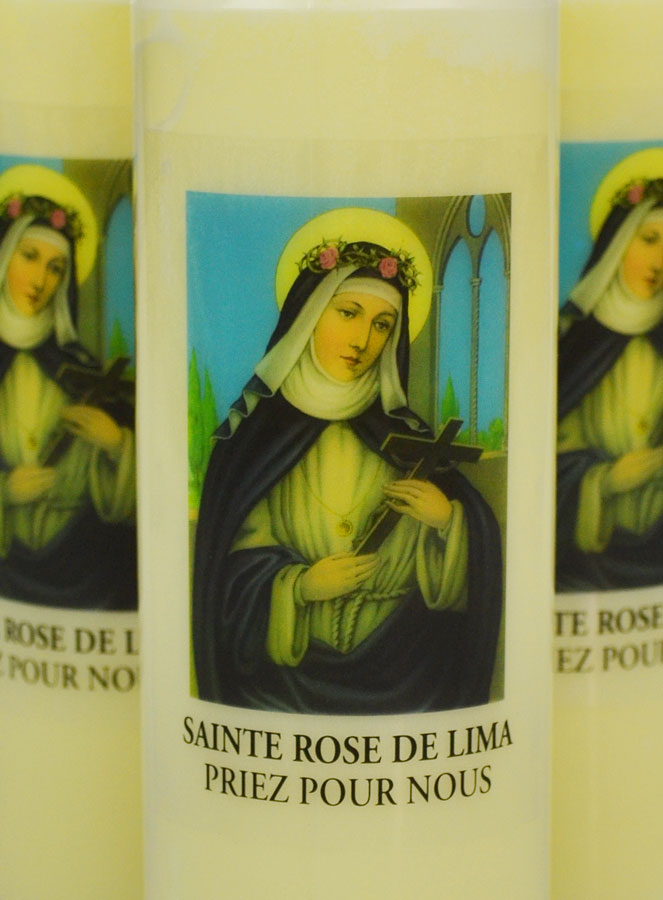 Lot de 3 Bougies de Neuvaine Sainte Rose de Lima (pic 3)