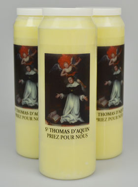 Lot de 3 Bougies de Neuvaine Saint Thomas d'Aquin (pic 1)